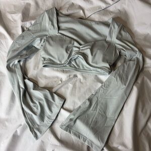 Fitness Fashioness City Girl Flared Long Sleeve Sports Top - Misty